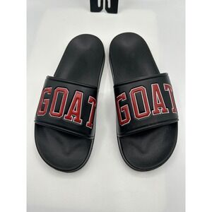 Goat Crew Men's Arch Logo Sandal, Size 9/EU: 42 Black Red GOAT Graphic, NEW